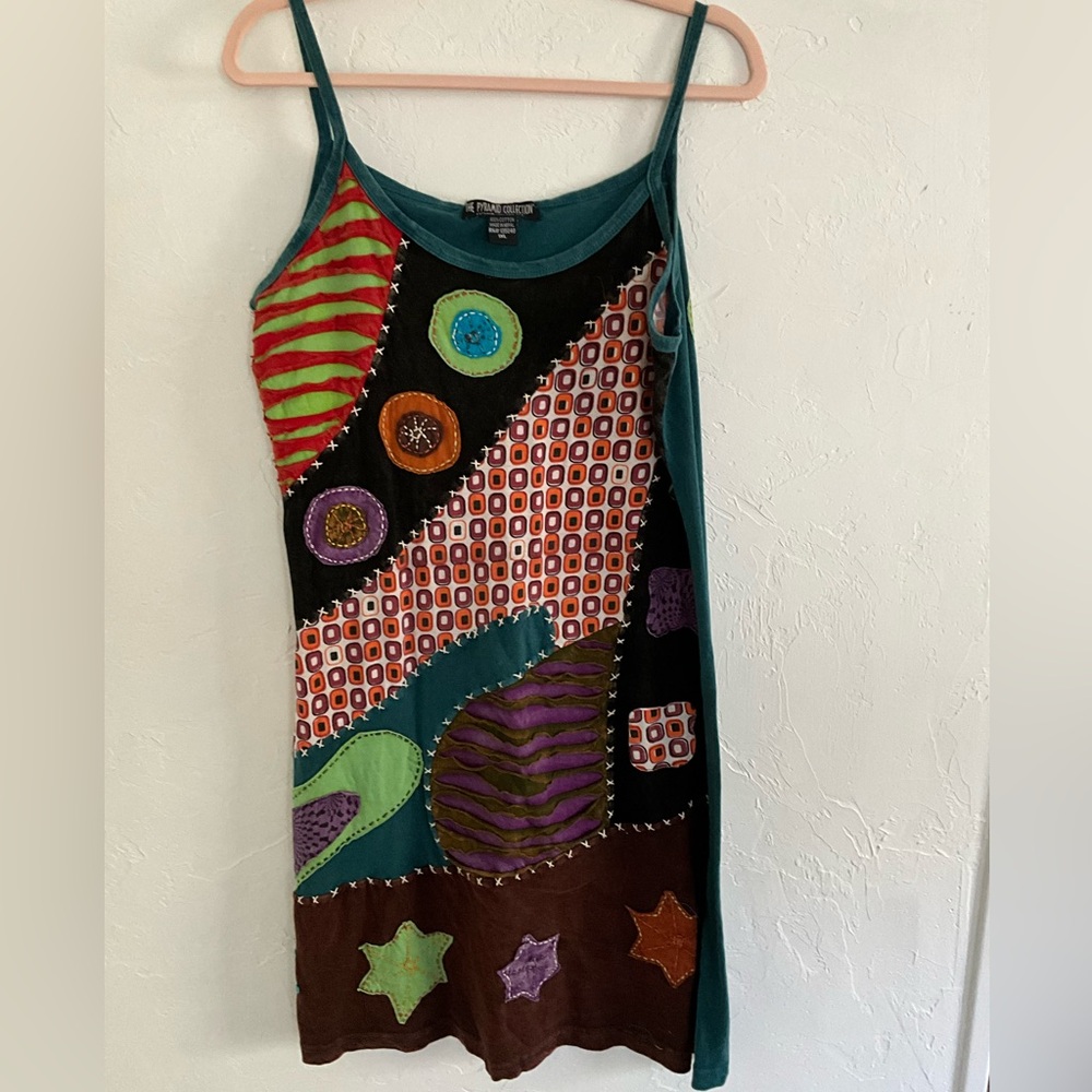 The Pyramid Collection Patchwork Boho Tank Top 1XL - image 1